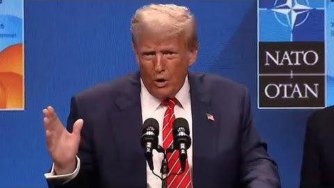 Donald Trump speaks after NATO Summit in the Netherlands