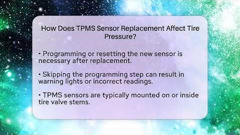 How Does TPMS Sensor Replacement Affect Tire Pressure? - Talking Tech Trends