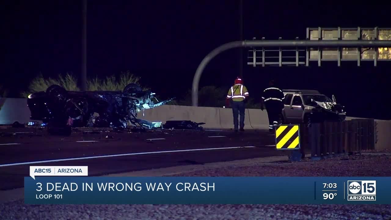 3 dead after wrong-way crash on West Loop 101 at Camelback Road - YouTube