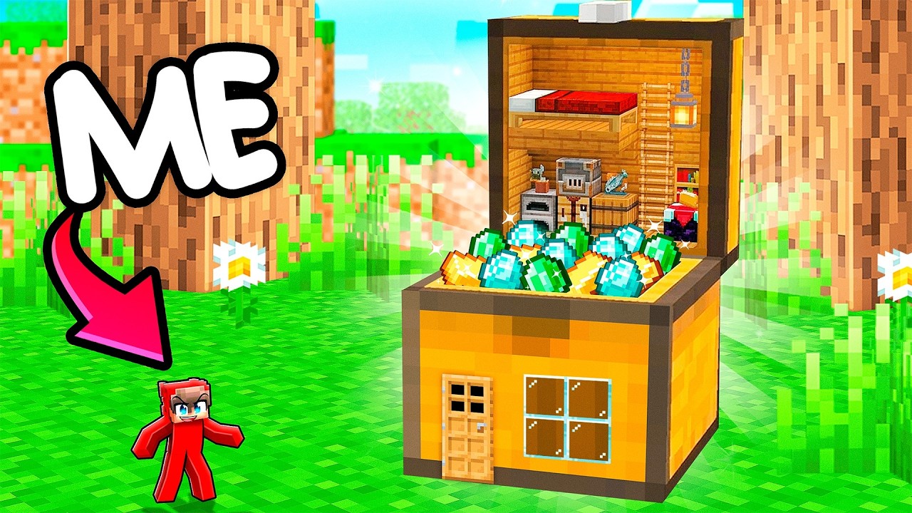 I Built a House Inside a CHEST in Minecraft!