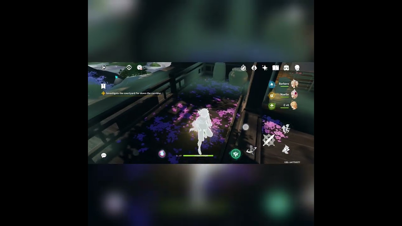 Investigate the courtyard fordown the corridor Genshin Impact