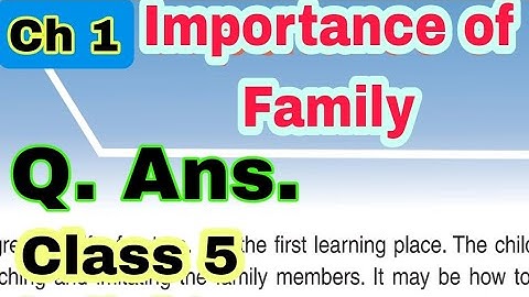 Question Answer / DAV Class 5 / SST /Chapter 1  Importance of Family/ Social Science History By SRB