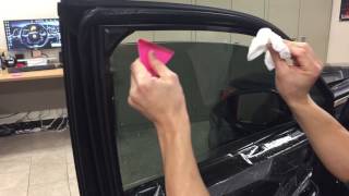 How to Install apply window tint film Precut kit on a car suv truck side door windows screenshot 5