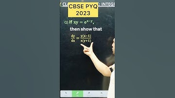 Q) ) If xy = e^(x-y) ,then show that dy/dx = y(x-1)/x(y+1)  CBSE PYQ 2023 CBSE 2026 #class12maths
