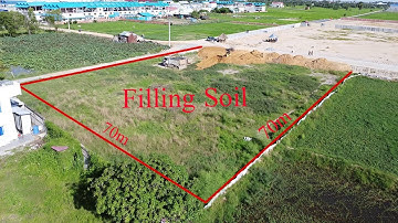 Hot New Project, Best Incredible Komatsu D20P Dozer Pushing With Trucks Unloading Soil Make Village