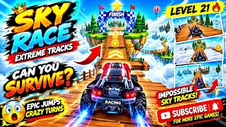😱 IMPOSSIBLE SKY RACE! Can I Survive This Crazy Track? 🚗🔥 | Level 21 screenshot 3