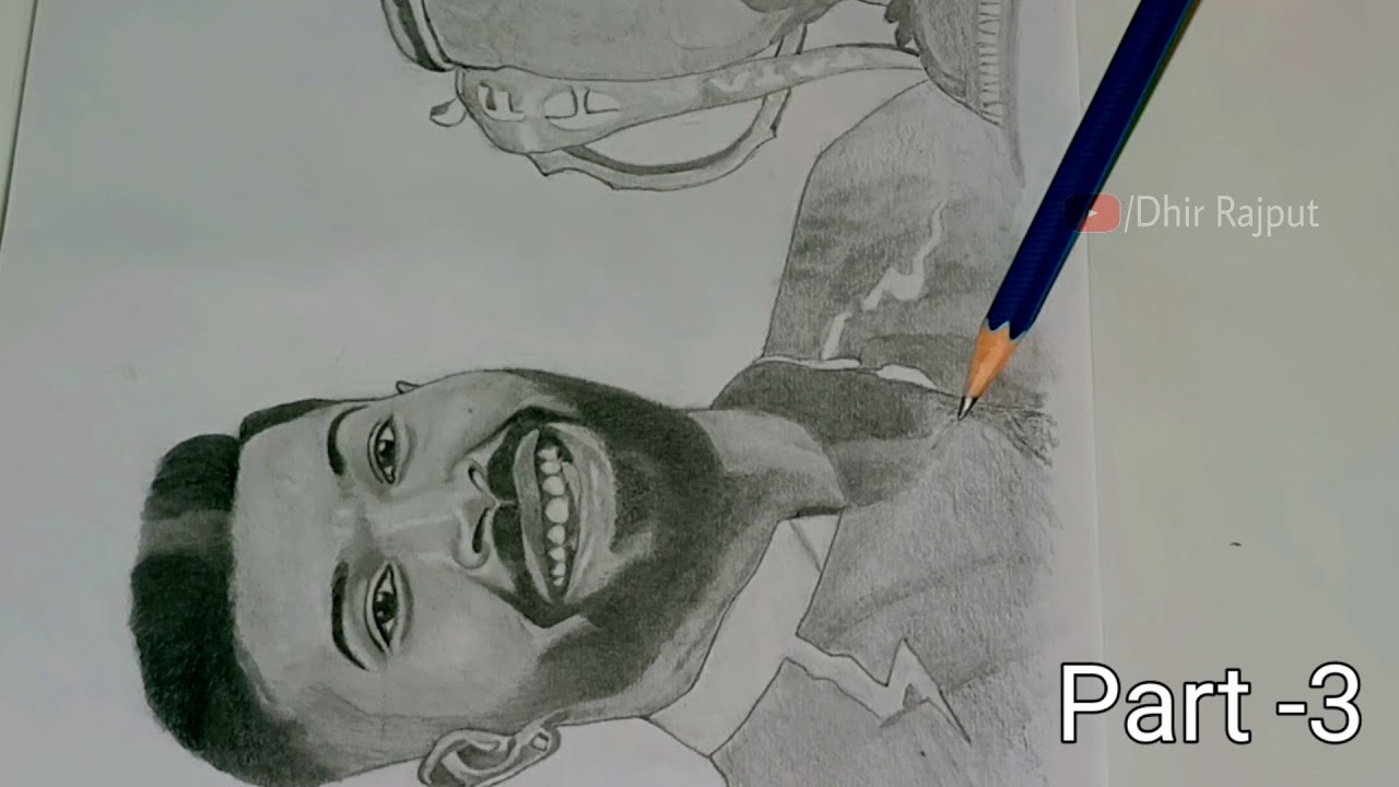 Drowing Hardik Pandiya Sketch Part - 3 | Pencil Art & Shedding / Dhir Rajput