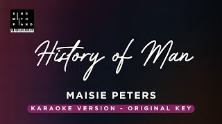 History of Man - Maisie Peters (Original Key Karaoke) - Piano Instrumental Cover with Lyrics Resimi