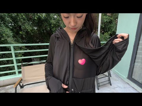 新拍摄的视频来啦，粥粥在内部展示我们新款夏季防晒衣