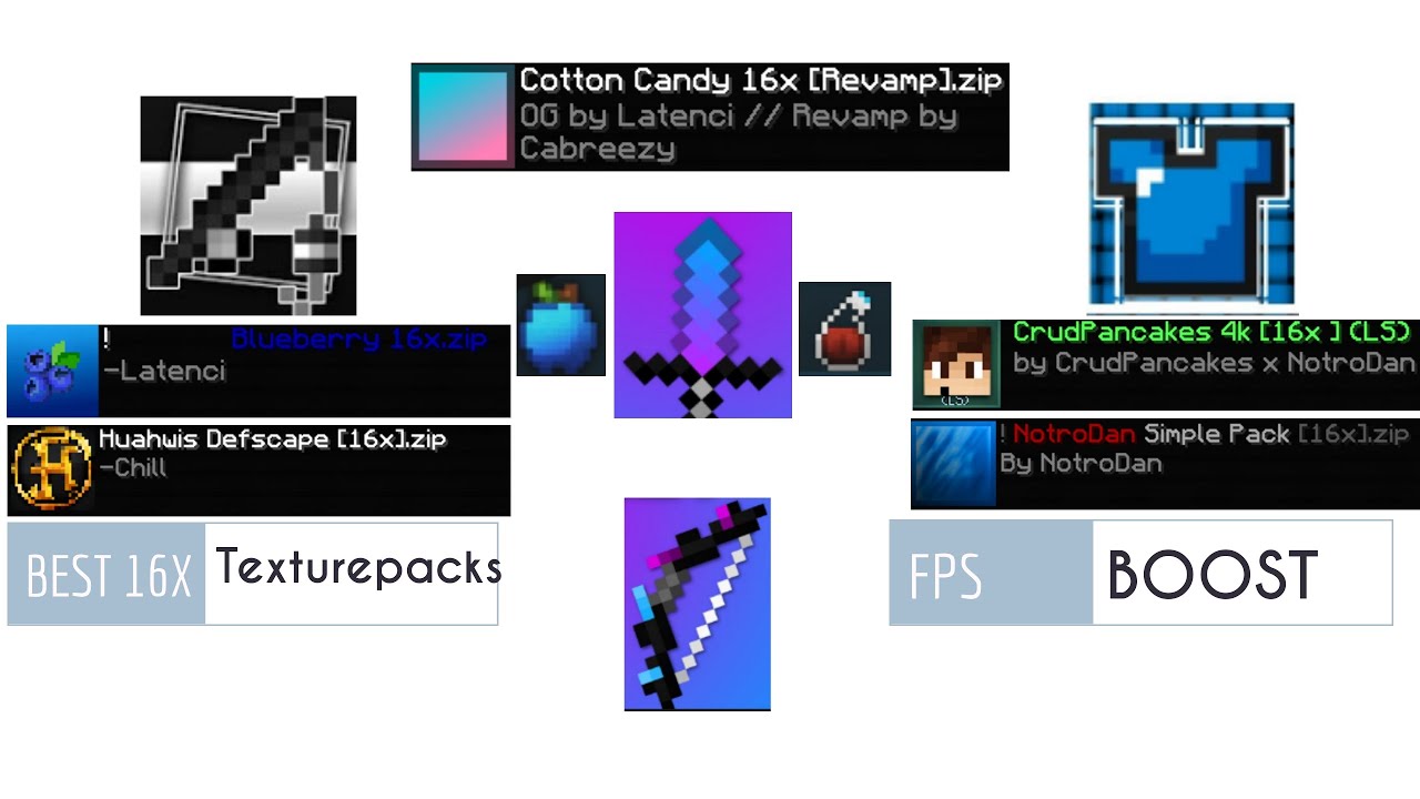 Top 5 Minecraft {PvP} Texture Packs 1 8 9 FPS Boost - YouTube