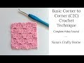 Basic corner to corner c2c crochet technique tutorial