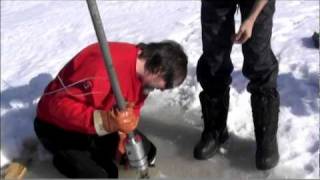 Sediment piston coring - paleolimnology in Ely Minnesota