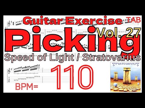 【ギター】ストラトヴァリウス ティモトルキ ピッキング練習 Speed of Light / Stratovarius TAB  BPM110【Vol.27】