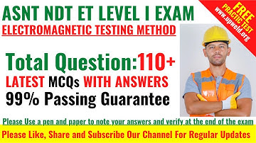 Top 110+ Latest  ASNT NDT ET Level 1 Exam Questions and Answers - Eddy Current Testing Method