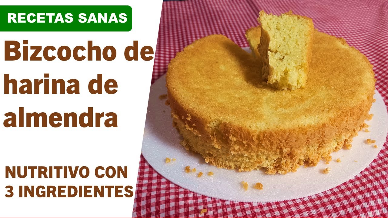 Bizcocho de harina de almendra con solo 3 ingredientes - Postres fáciles y sencillos