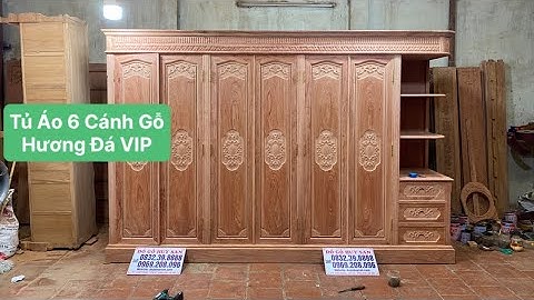 🔴 Báo Giá Tủ Áo 3 Buồng 6 Cánh Dài 3m30 Gỗ Hương Đá Hàng Vip - Đồ Gỗ Huy San 0969.208.096