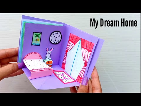 How To Make a beautiful Paper House /DIY Miniature paper House