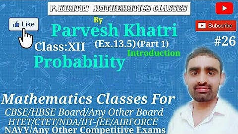 Bernoulli Trials and Binomial Distribution _ CBSE 12 Maths NCERT Ex 13.5 (Intro1)  Ch 13 Probability