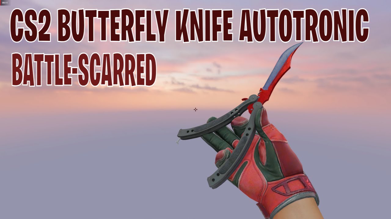 Butterfly Knife Autotronic (BattleScarred) CS2 Skin Showcase 375