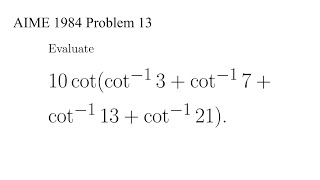 An Olympiad Trigonometry Problem | NO CALCULATORS | AIME 1984 Problem 13