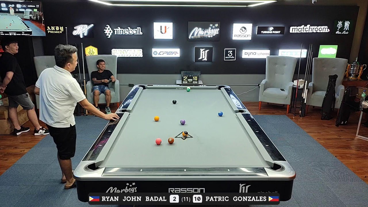 Image of video the Ryan John Badal vs Patric Gonzales - Race 11 - 9 Ball - Even 10