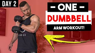 ONE Dumbbell Only At Home Arm Workout (Workouts With ONE Dumbbell) | Biceps & Triceps Workout