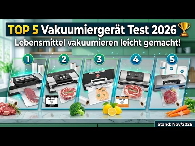 TOP 5 Vakuumiergerät Test 2026 🏆 Lebensmittel vakuumieren leicht gemacht!