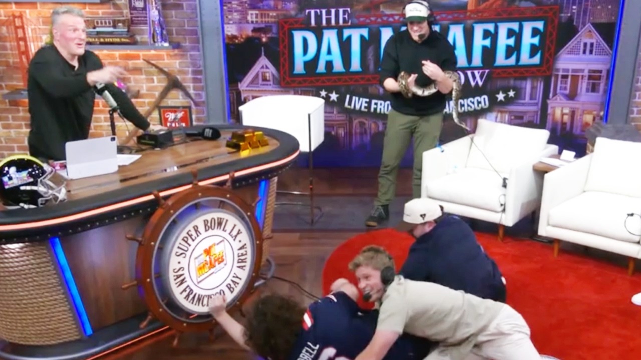Robert Irwin WRANGLES CROCODILE + BREAKS NFL news LIVE on The Pat McAfee Show