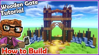 Simple Medieval Wooden Gate Tutorial - Minecraft How to Build