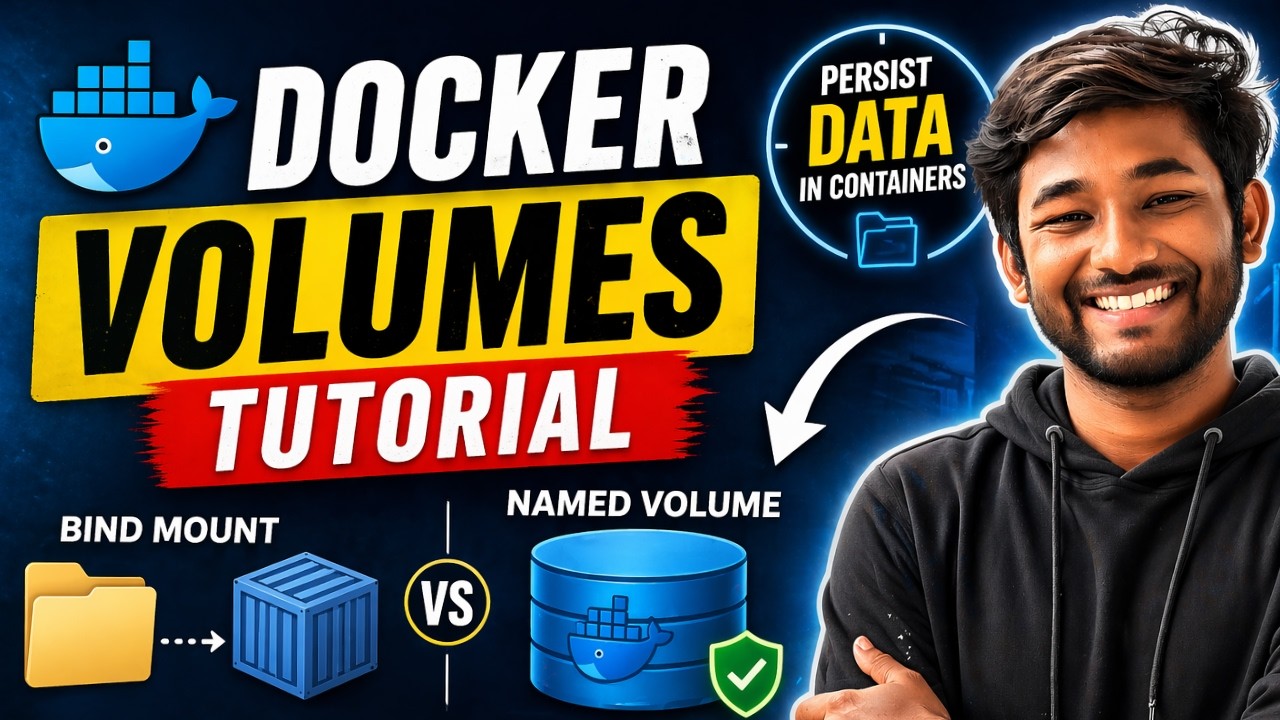 Docker Volumes Tutorial 🐳 | Persist Data in Containers (Bind Mount vs ...