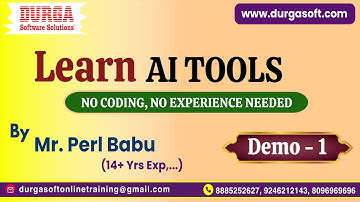 LEARN AI TOOLS tutorials || Demo - 1 || by Mr. Perl Babu On 15-12-2025 @8AM (IST)