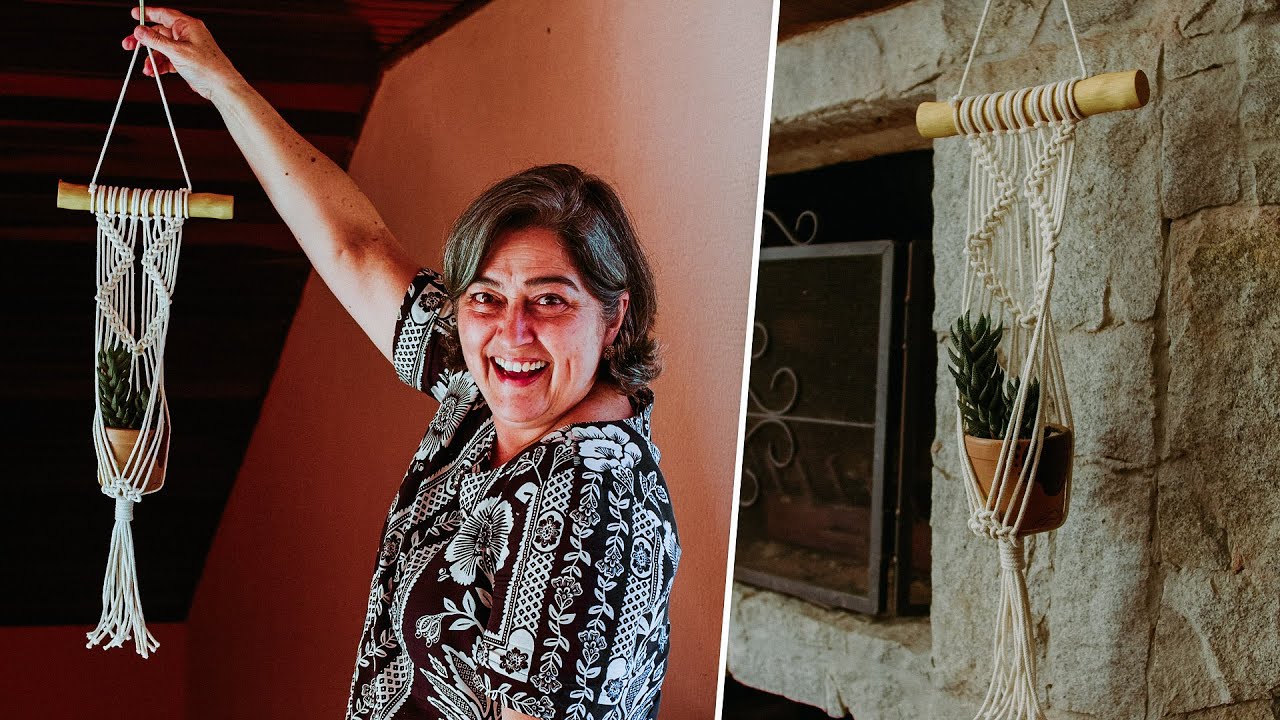 Esse Painel de Macramê vira um Suporte para Vasos! | Tutorial Passo a Passo