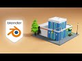 Low Poly House Modeling in Blender - TIMELAPSE MODELING