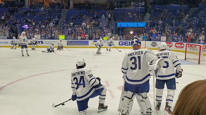 Toronto maple leafs pregame skate at Amalie arena ...