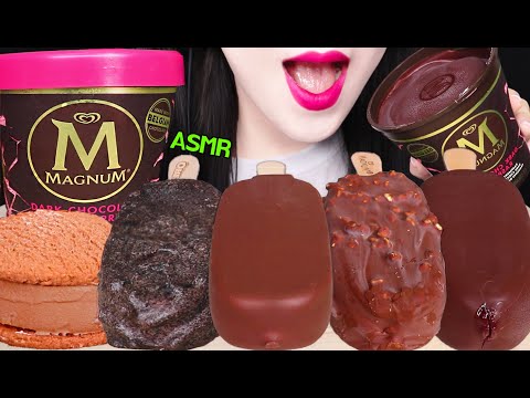 ASMR CHOCOLATE ICE CREAM, MAGNUM ICE CREAM, OREO ICE CREAM 매그넘 초콜릿 아이스크림, 오레오 아이스크림 먹방 EATING SOUNDS