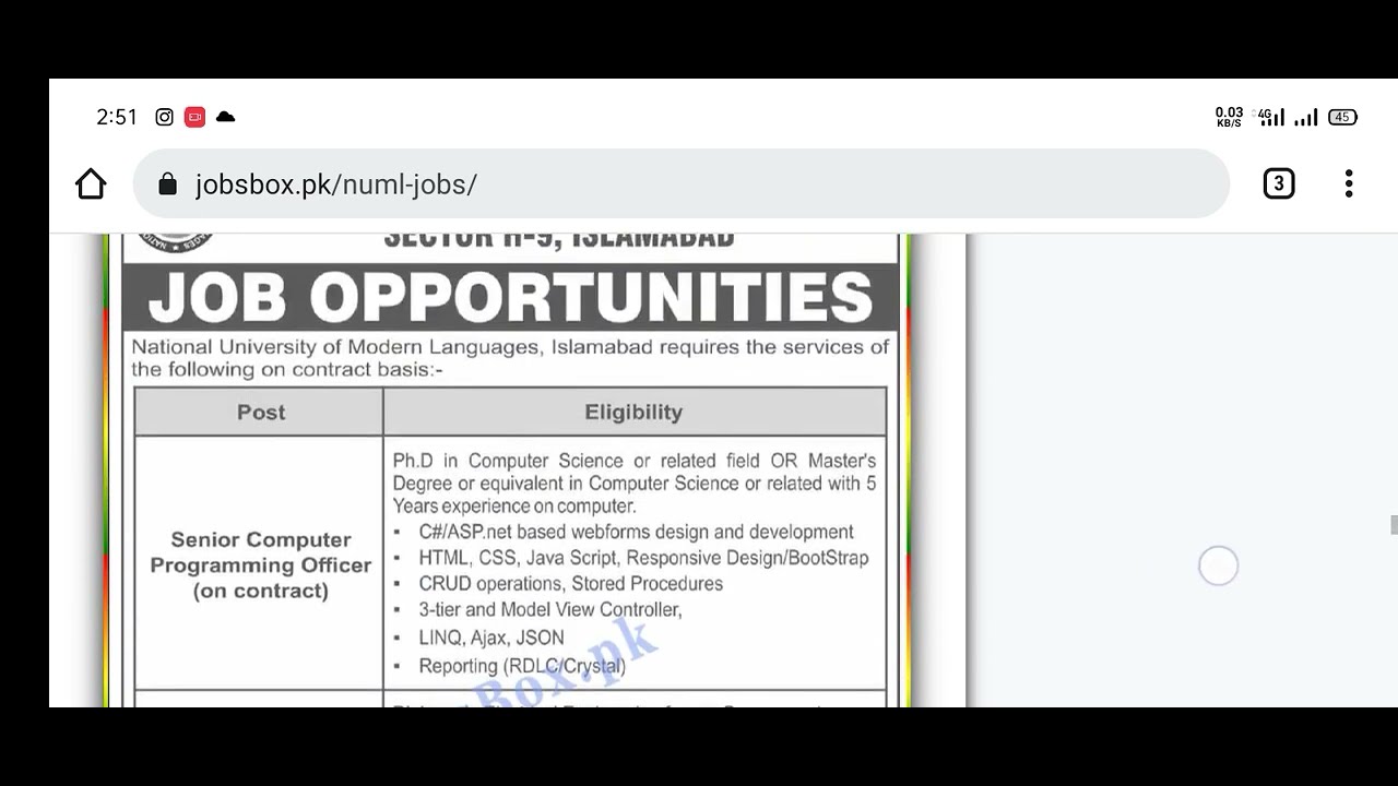 NUML Jobs National University of Modern Languages Jobs 2022