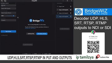 How to BridgeWIZ Free Download | Decoder UDP, HLS, SRT, RTSP, RTMP outputs to NDI or SDI | Tamil |