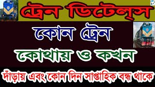 কোন ট্রেন কোন স্টেশনে কখন দাঁড়ায় এবং সাপ্তাহিক বন্ধের দিন কোনটি? Train stoppage station name& time screenshot 1