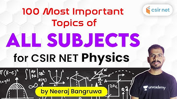 CSIR NET Physics | 100 Most Important Topic For CSIR Novemeber 2020 | Neeraj Bangruwa