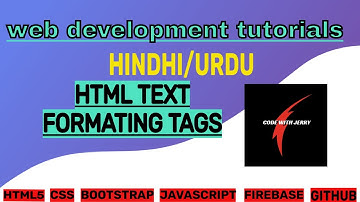 website development course HTML Text Formatting Tags  -  Tutorial in Hindi / Urdu  video 3