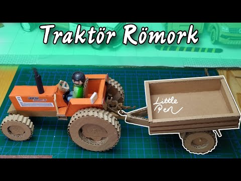 Kartondan Traktör Römork yapımı / How To Make Tractor Trailer From Cardboard / DIY maket traktör