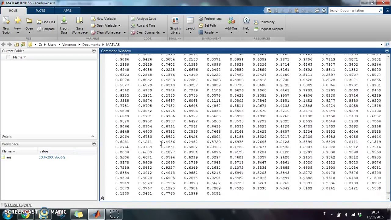 MATLAB - rand(10000) - YouTube