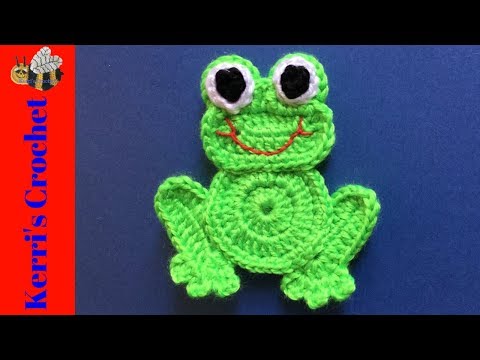Φροντιστήριο Crochet Frog - Πώς να φτιάξετε μια απλικέ Crochet Frog