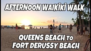 Afternoon Waikiki Walk Queens Beach to Fort DeRussy Beach Oahu Hawaii January 2, 2024