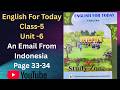 Class Five English | Unit-6 | An Email from Indonesia | Page 33-34