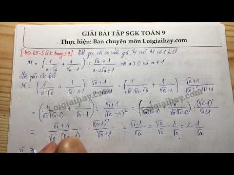 Video Giải bài 65 trang 34 SGK toán 9 tập 1 - youtube