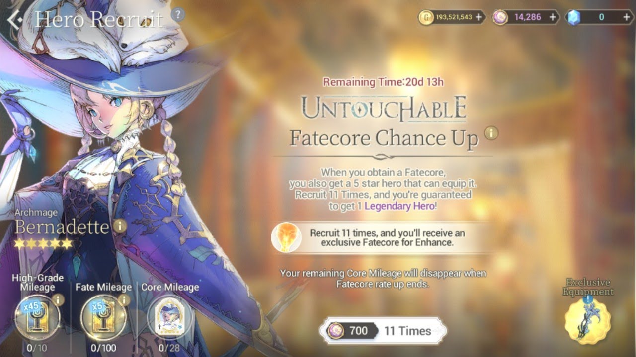 EXOS HEROES | ALL OUT GACHA UNTIL PITY ! | ARCHMAGE BERNADETTE GOLD FATECORE