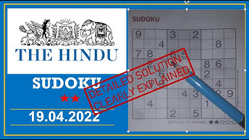 How to Solve 2 Star Hindu  Sudoku Apr 19,  2022 -  Step By Step Solution