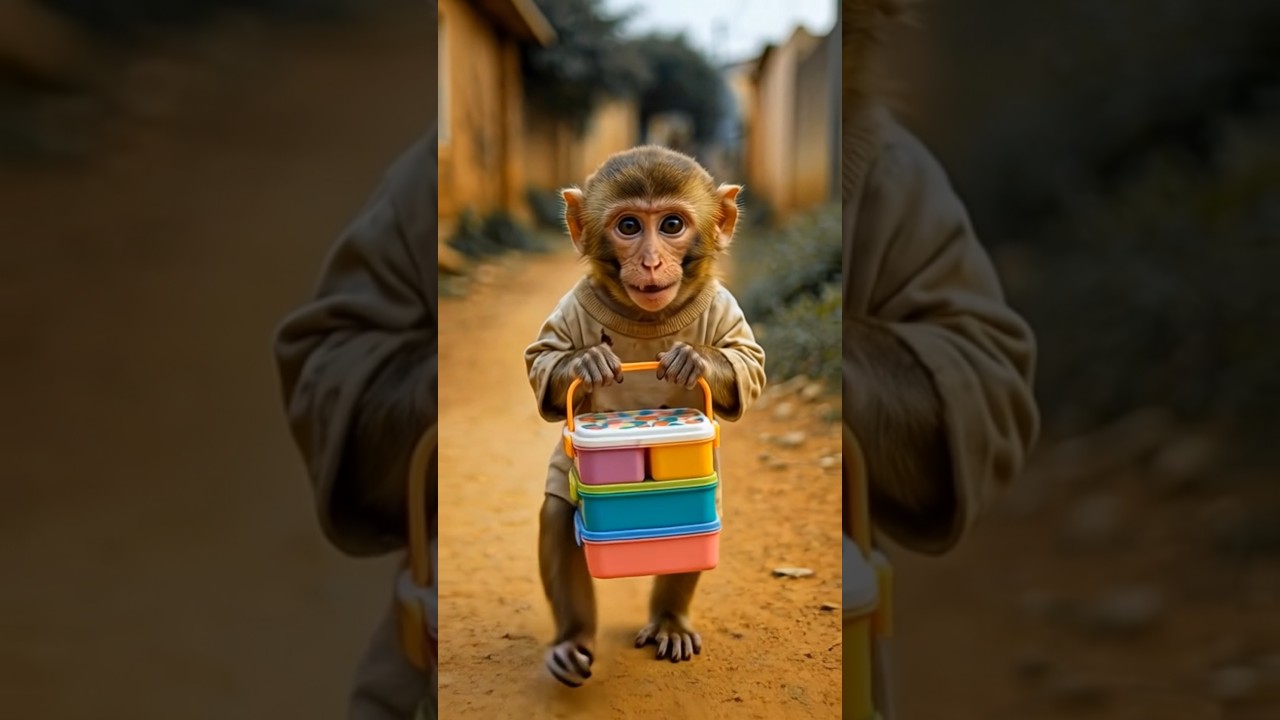 The monkey helped the poor women😢. #shorts #ai