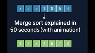Merge Sort in 50 seconds! [With animation]